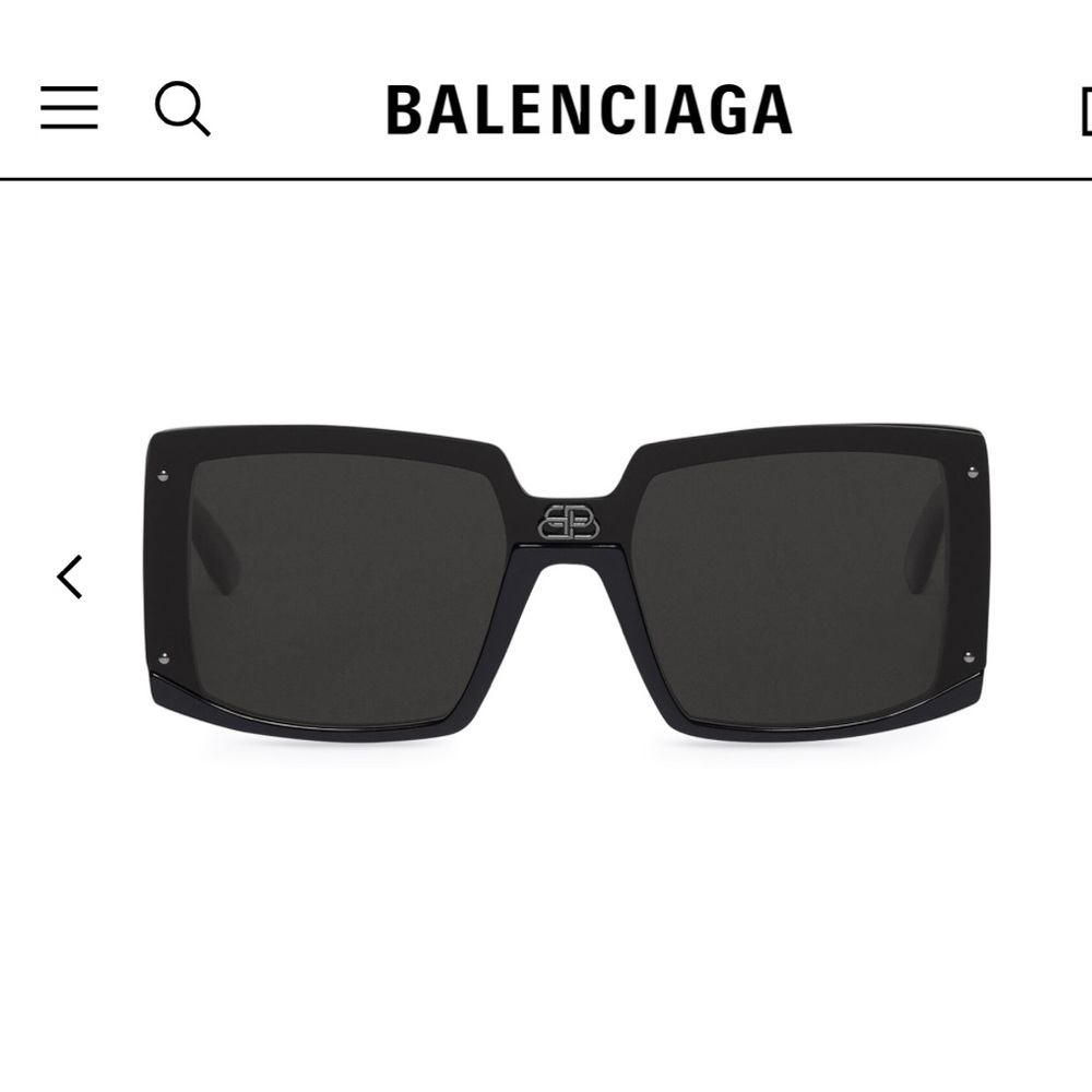 BALENCIAGA SHIELD SQUARE SUNGLASSES IN BLACK